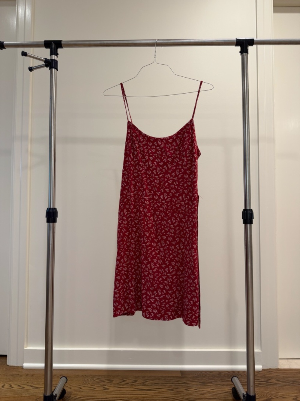 Red Floral Brandy Melville Mini Dress (One Size)